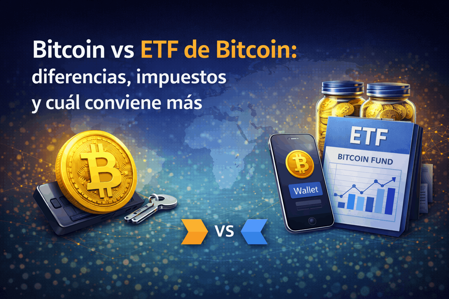 Bitcoin vs ETF de Bitcoin: diferencias, impuestos y cuál conviene más